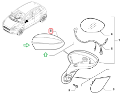 FIAT Linea Grande Punto  Sol Dış Ayna Kağağı 735596881