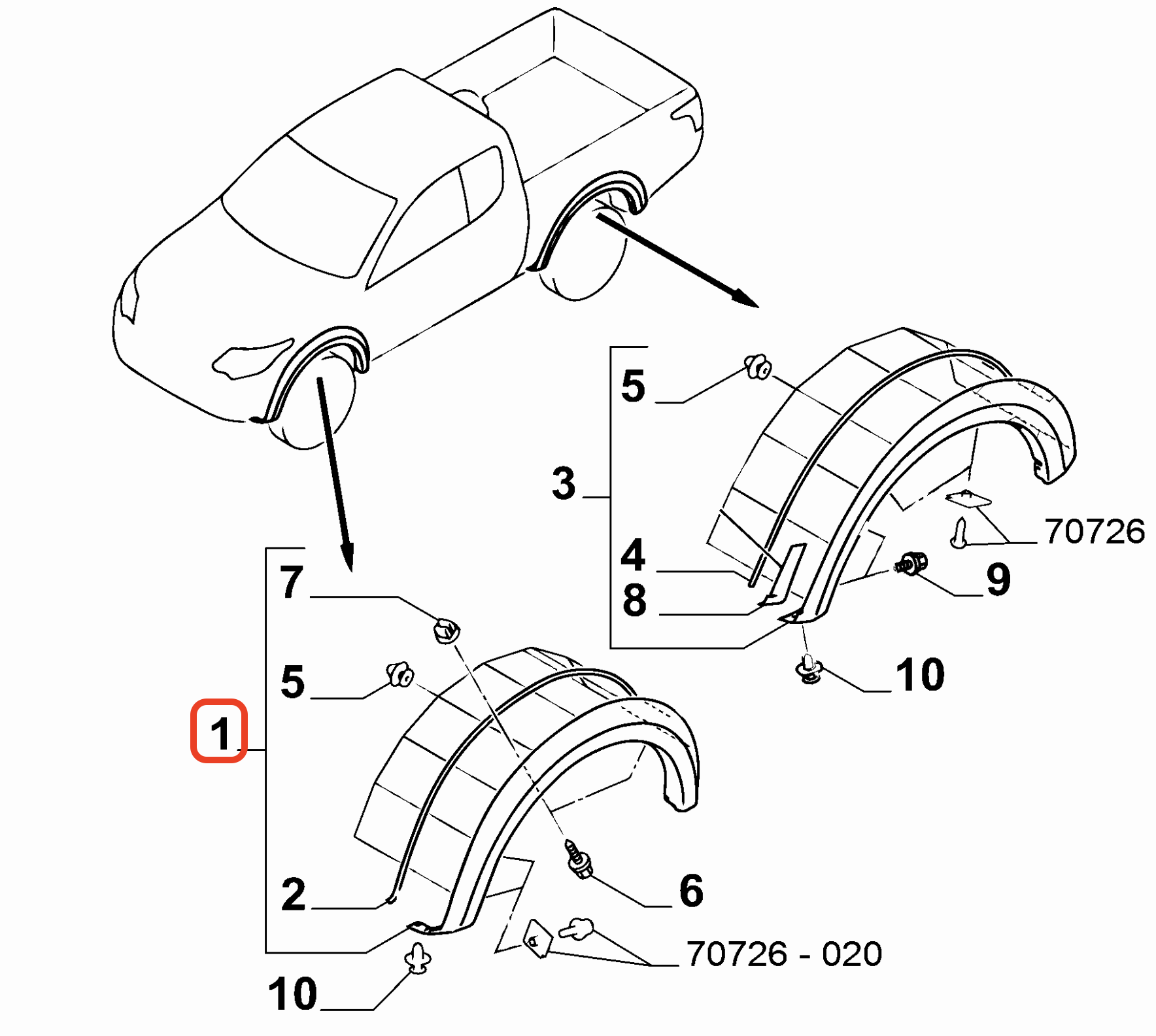 Fullback Mitsubishi L200 Sol Ön Çamurluk OPAR 6000606894