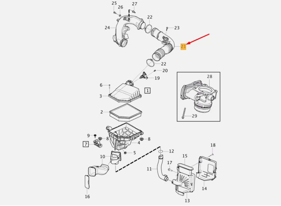 Volvo S90 XC90 Hava Giriş Hortumu 31657341 / 31338745