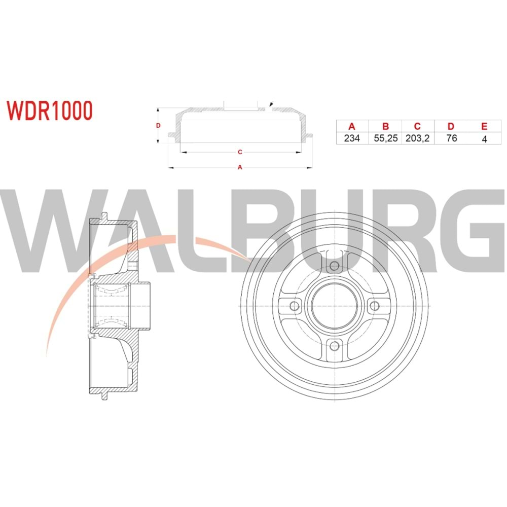 WALBURG WDR1000 Fren Kampanası Arka Rulmanlı Abs Okuyuculu 432004334R