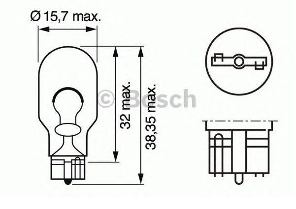 Ampül Bosch Eco W16W 12V  955 Dipsiz