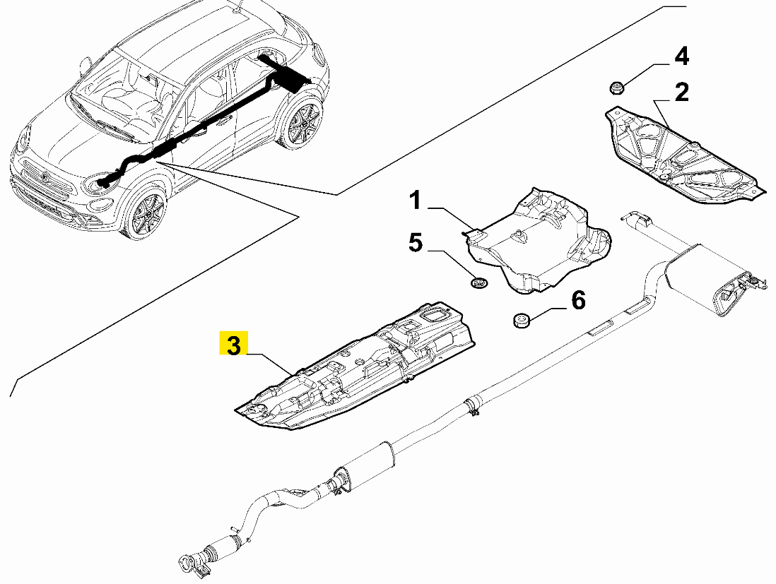 JEEP FIAT 500X Renegade Compass Egzoz Isı Kalkanı 52049675