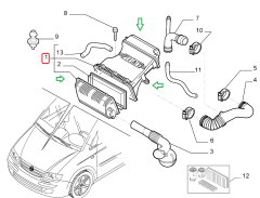 FIAT 1,2 1,4 Punto Stilo Hava Filtre Kazanı 55186451