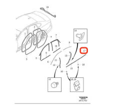 Volvo S90 Arka Sağ Cam Çıtası 31689092 -31108865