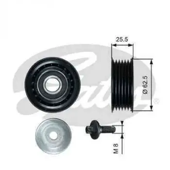 GATES T36736 DOBLO 1.6  V Kayışı Gergi Rulmanı 51856150