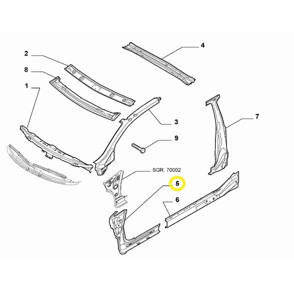 Fiat Grande Punto Metal Kaplama OPAR 52061807 / 51901076