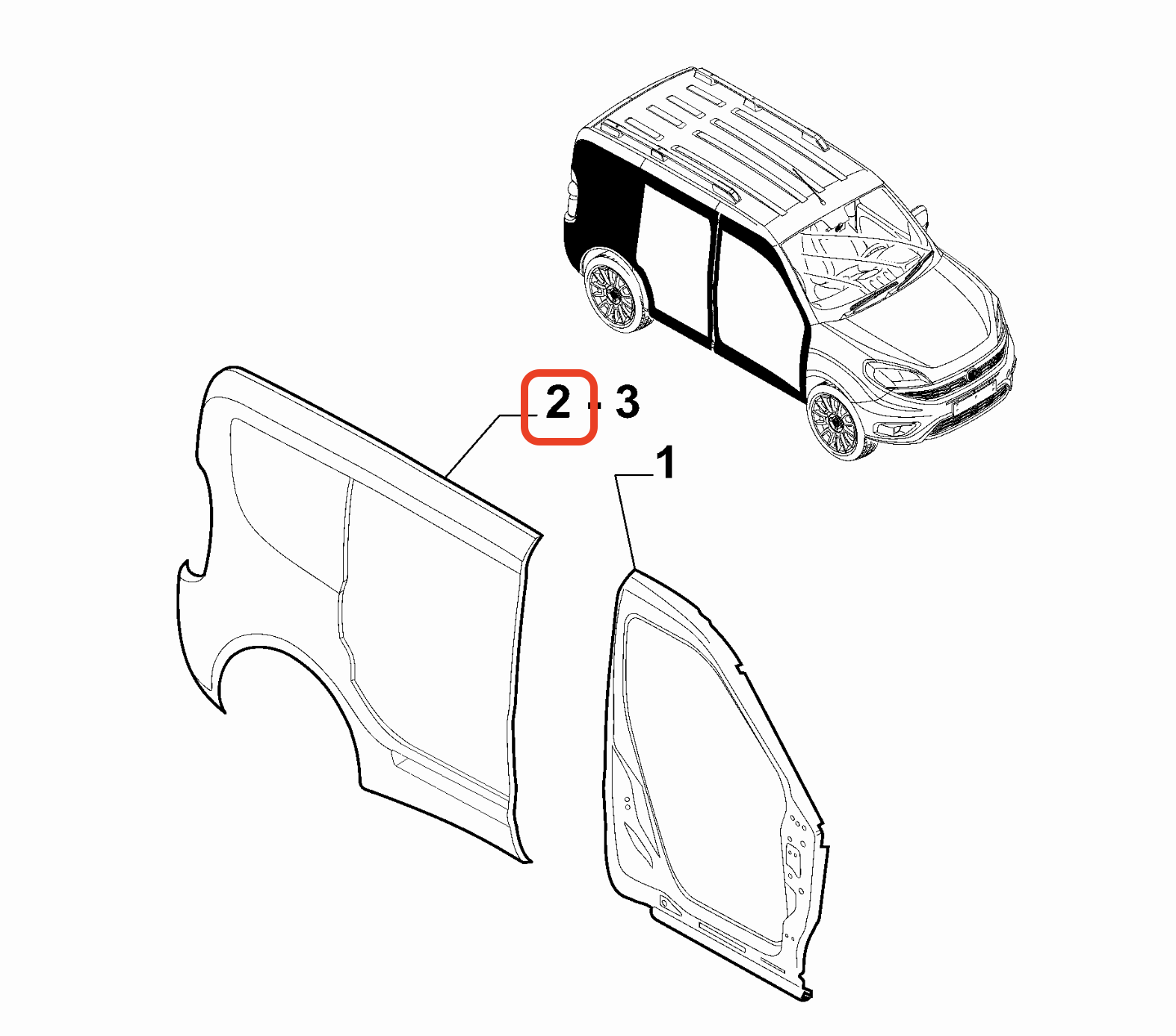 Fiat Doblo Sağ Arka Çamurluk Komple 2015> 52019199