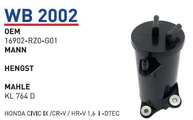 HONDA CIVIC / HR- V  1.6 İ Dtec Yakıt Filtresi | WUNDER WB2002 / 16902-RZ0-G01