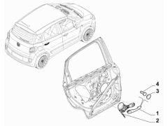 Fiat 500L Arka Sol Kapı Kolu İç İskelet 51884128 / 51989009