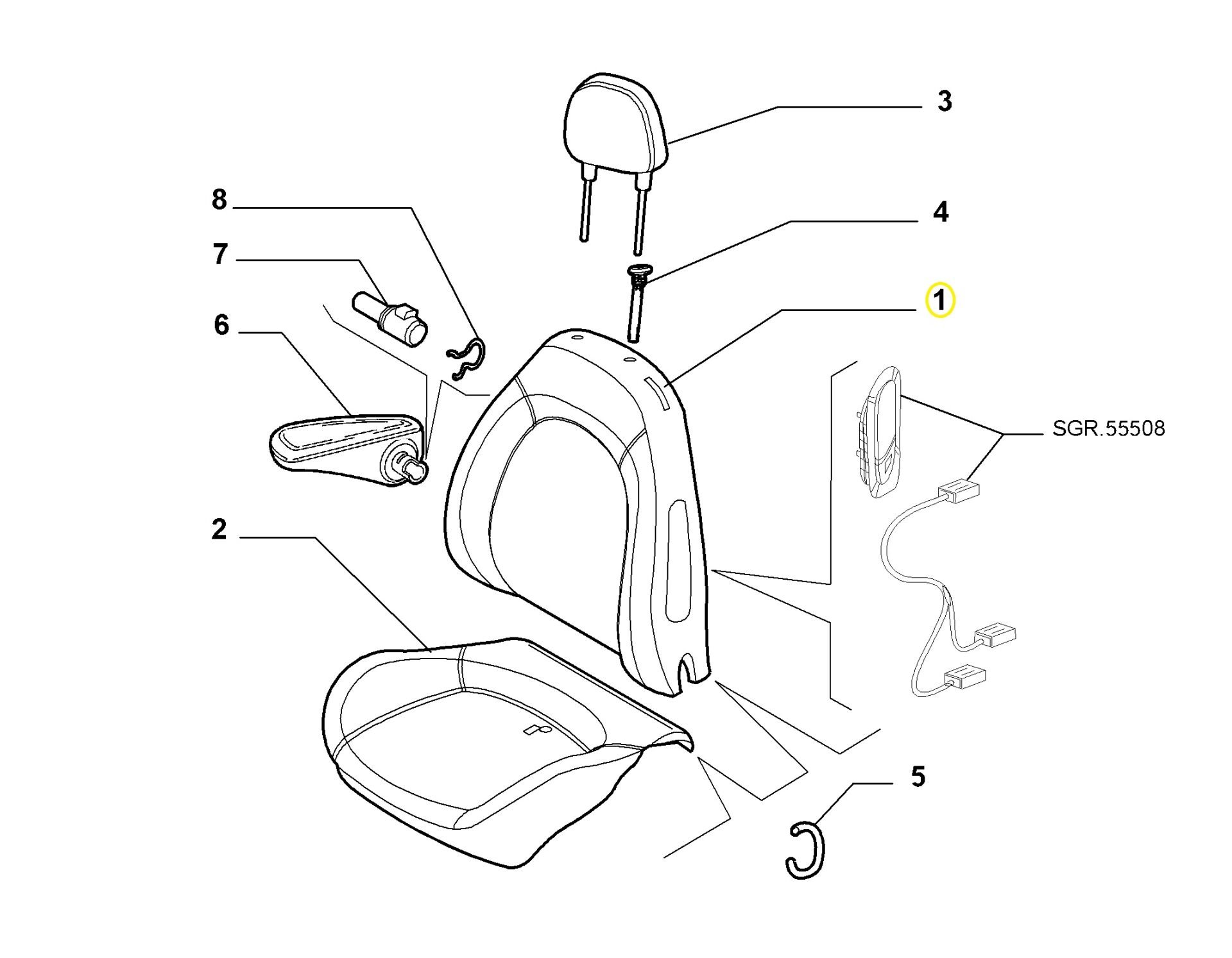 RICAMBI Originali 98846381 Fiat Fiorino Koltuk Sırt Süngeri Sağ