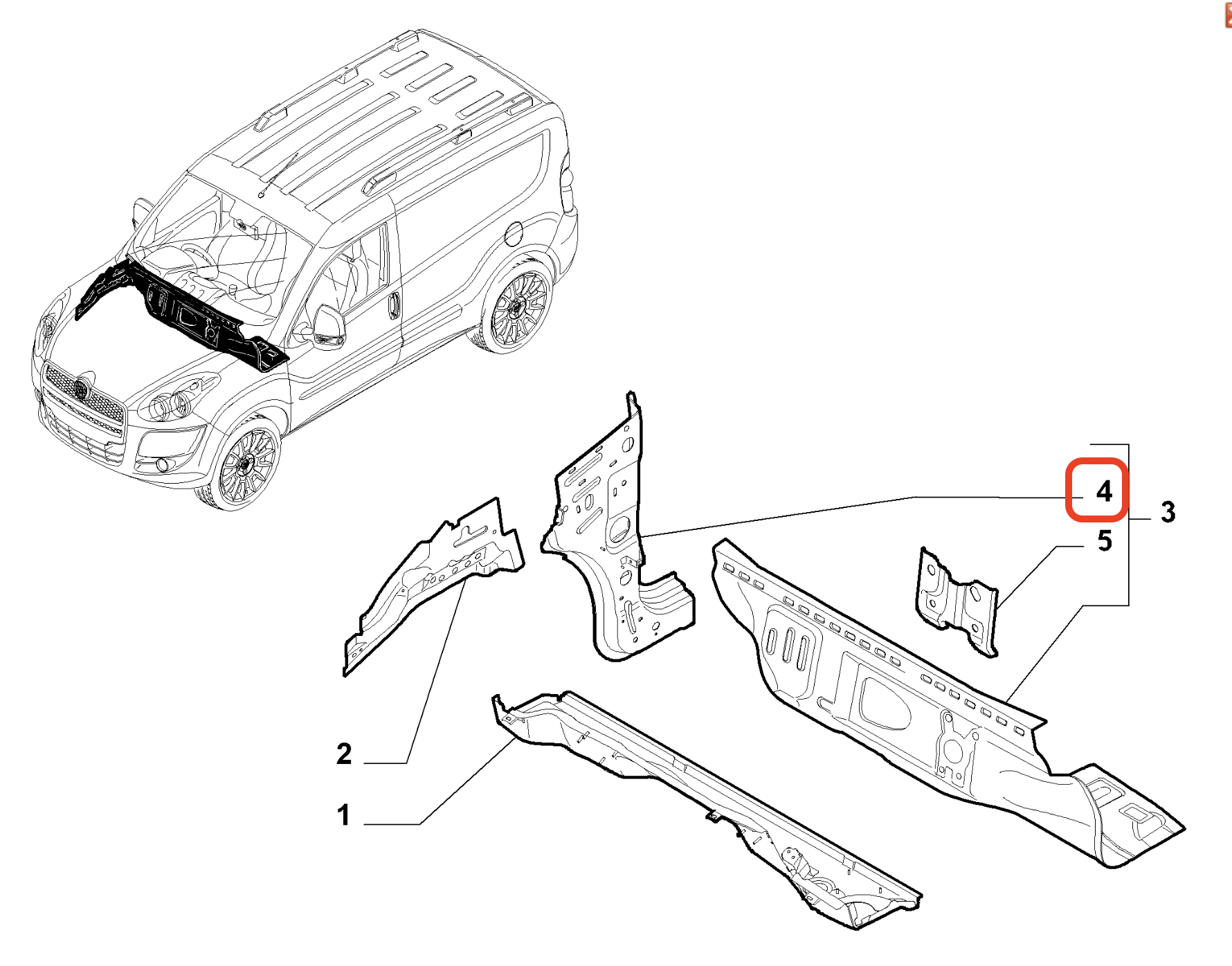 Fiat Doblo Sağ Yan Sac 52077816