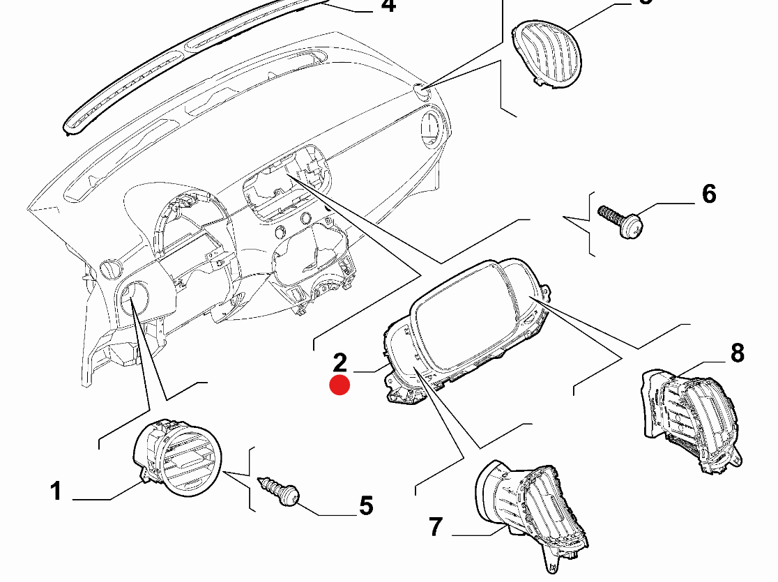 FIAT 500 Difüzör ve Multimedya Çerçevesi  735672253