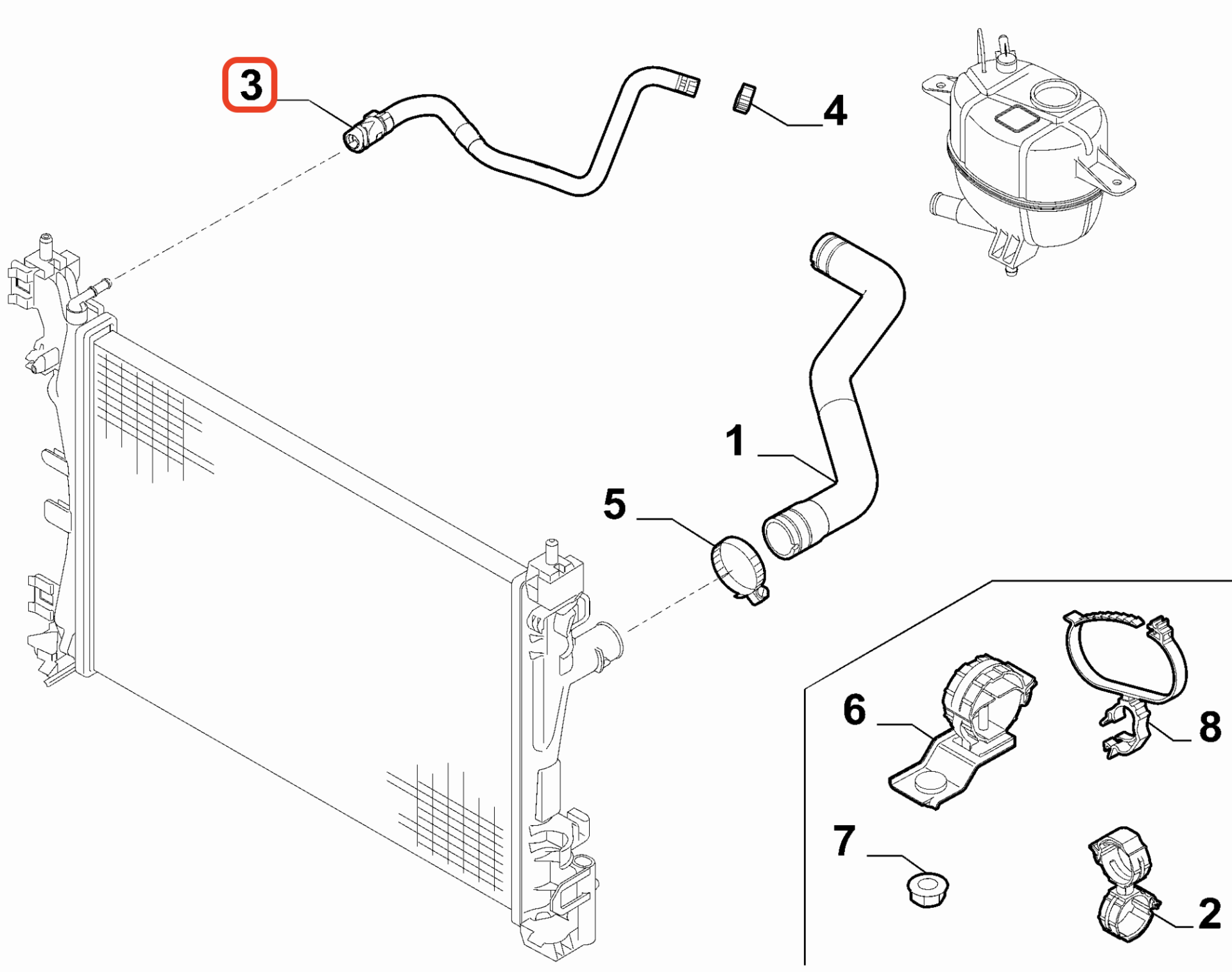 Fiat Fiorino Radyatör Üst Hortumu OPAR 52086762