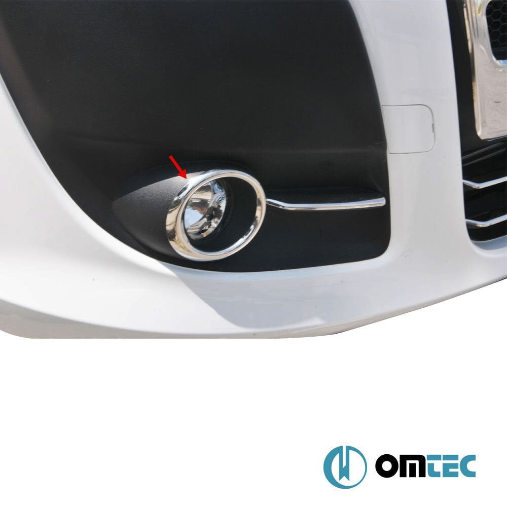 OMTEC 2524103 Sis Farı Çercevesi 2 Prç. P.Çelik (Parlak) - Fiat Doblo - MVN 263 PRE-FL - (2010-2014)