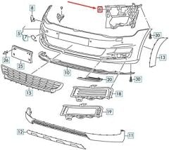 Golf MK7.5 Ön Tampon Bağlantı Braketi Sağ 5G0807724F