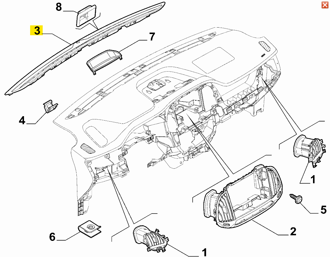 FIAT Fiorino Cam Havalandırma Kanalı 735604829