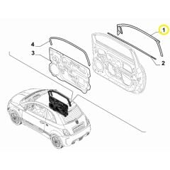 OPAR 52093002 Fiat 500 Kapı Fitili (Sağ Ön)