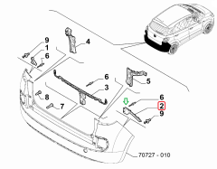 FIAT 500L Arka Sağ Tampon Bağlantı Braketi 51891327