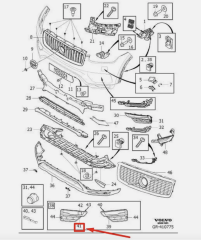 VOLVO XC90 Ön Tampon Sis Izgarası - Kapağı Takımı 31414219