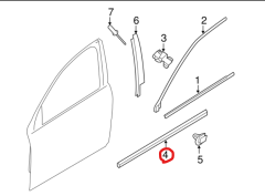 VOLVO V70 S80 Ön Sağ Kapı Çıtası Alt 39885604