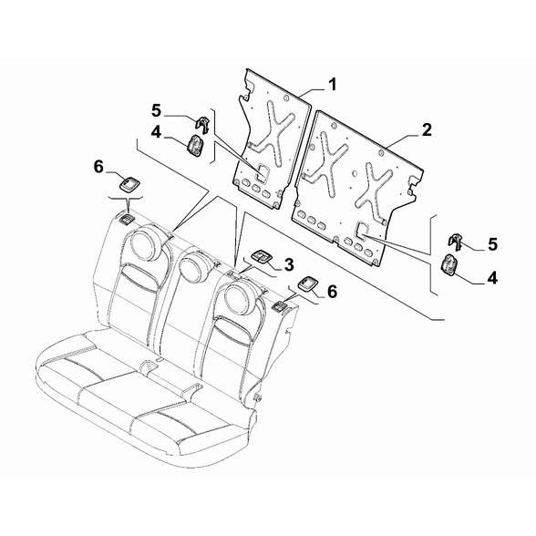 RICAMBI Originali 6500129781 FIAT 500X 2016 Arka Koltuk Süsü