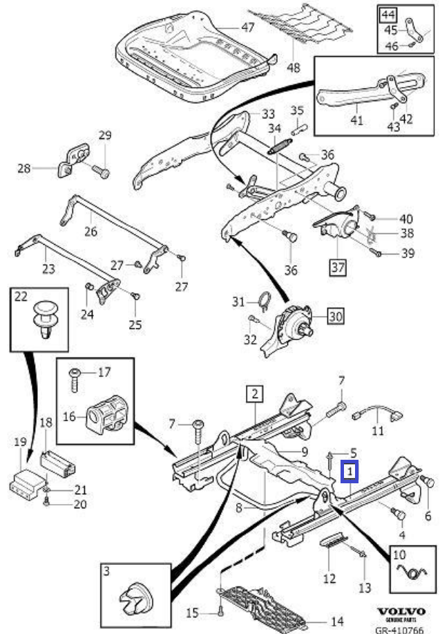 VOLVO Ön Koltuk Kızağı Sol Dış 9123871