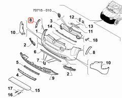 Fiat Panda Sağ Ön Tampon Çıta OPAR 51978443