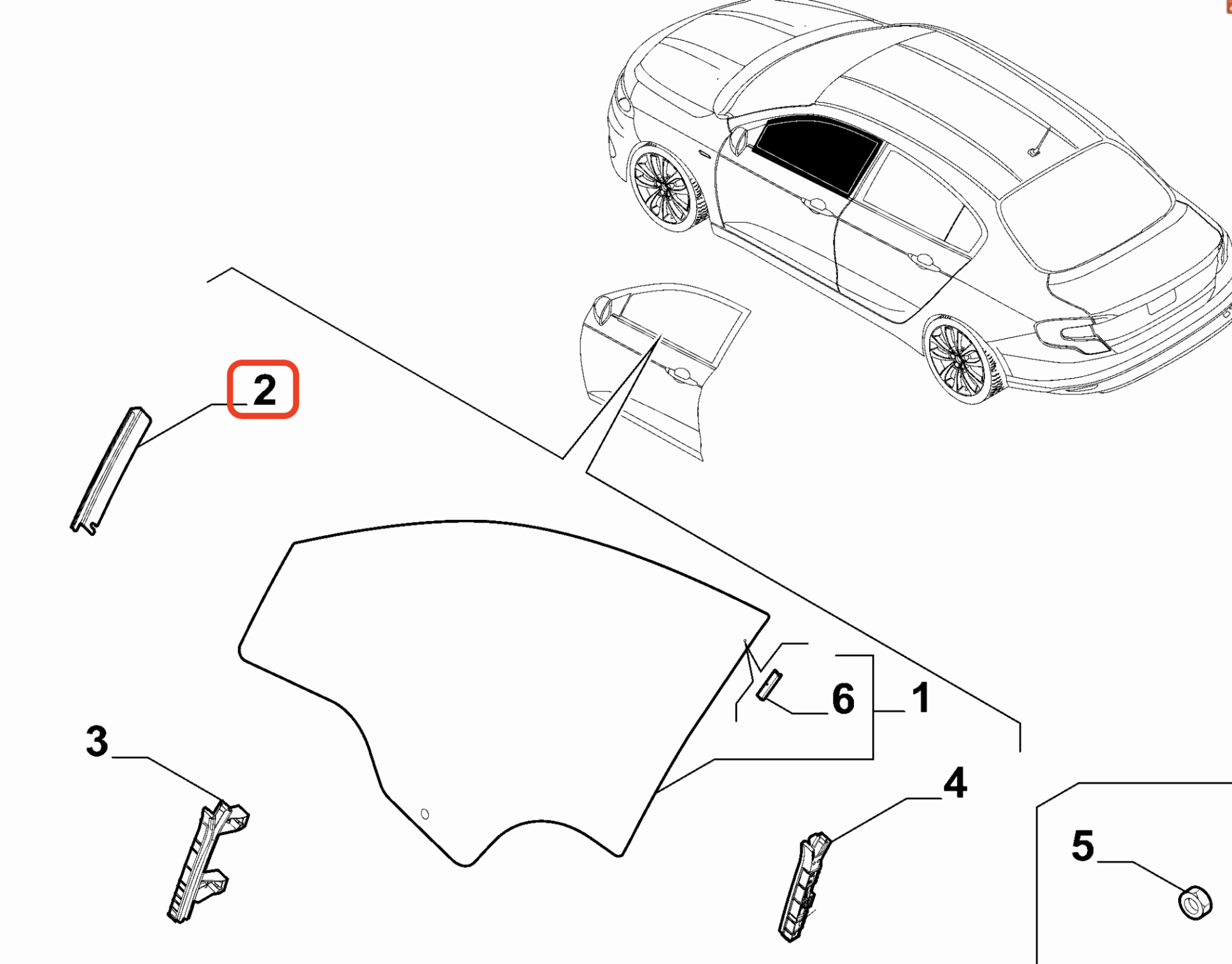 OPAR 51984849 Fiat Egea Ön Sağ Cam Direk Çıtası