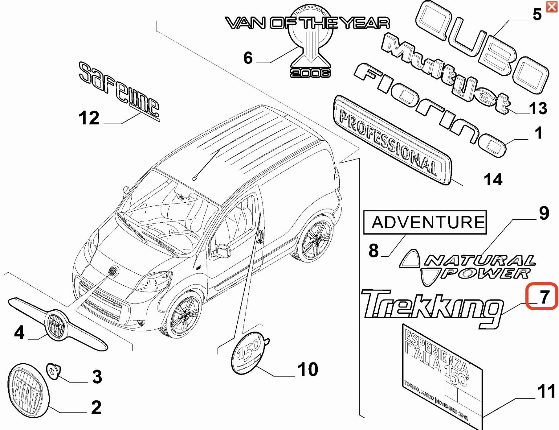 Fiat Fiorino TREKKING Amblem 51867867