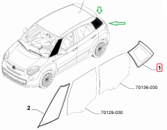 FIAT 500L Sol Arka Cam 51883718