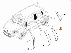 Fiat Grand Punto Arka Sol Kapı Direği Yapışkan 735573216