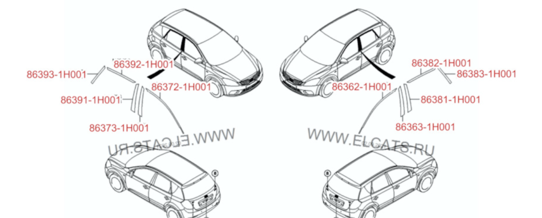 Kia Ceed Arka Sağ Kapı Bandı Siyah 863921H001